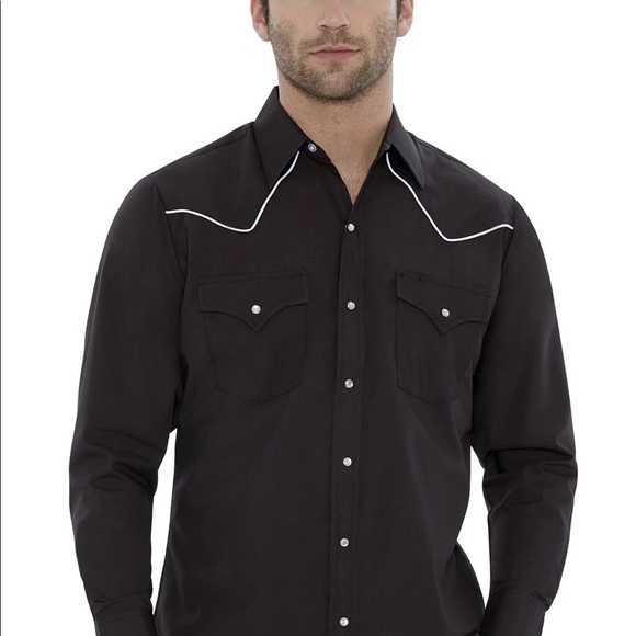 Ely Cattleman Men's Shirt Contrasting Piped Yoke XXL - Picture 2 of 6